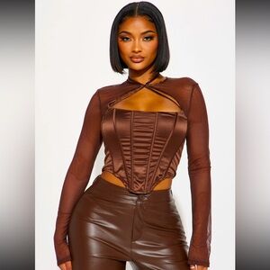 Elegant Brown Women's Top